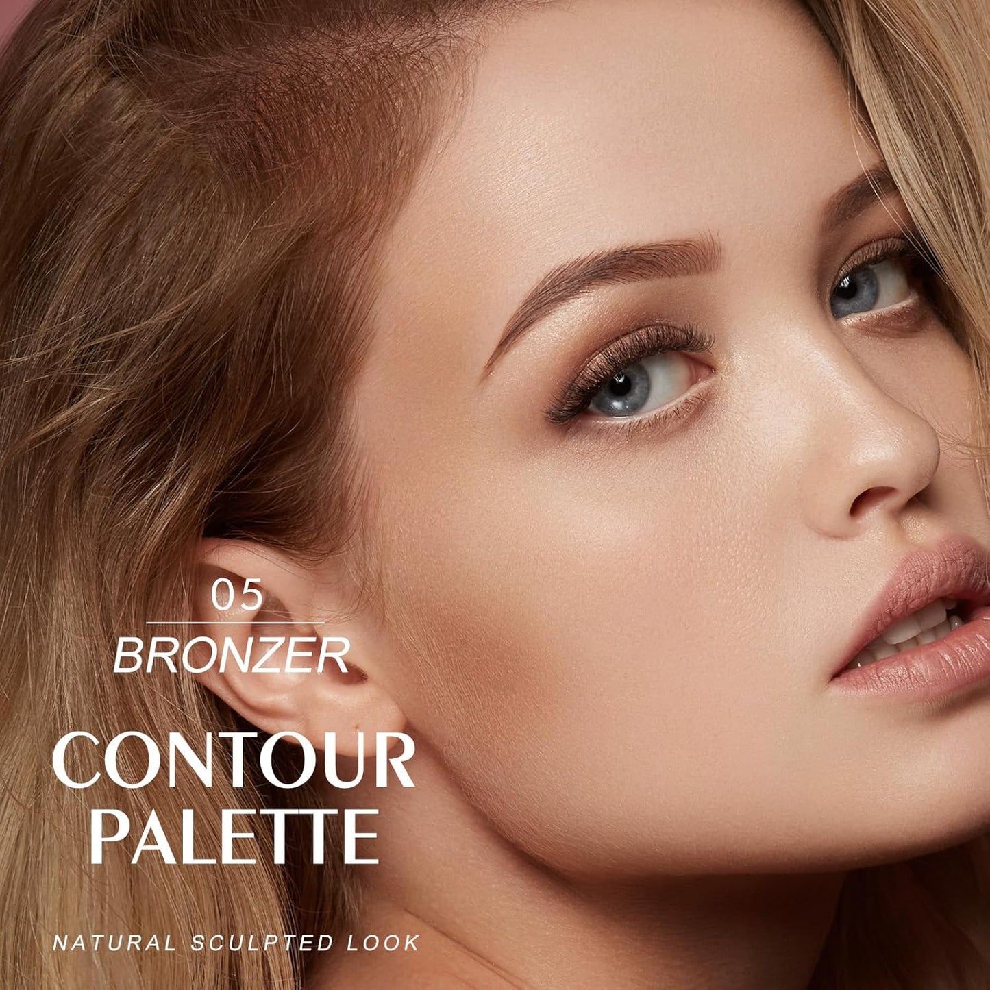 KYDA Face Sculpting Contour Palette, Natural Shimmer Smooth Contour Pressed Powder, Ultra-fine Lightweight, Easy to Blend, Multiuse Baked Contour Makeup-BRONZER