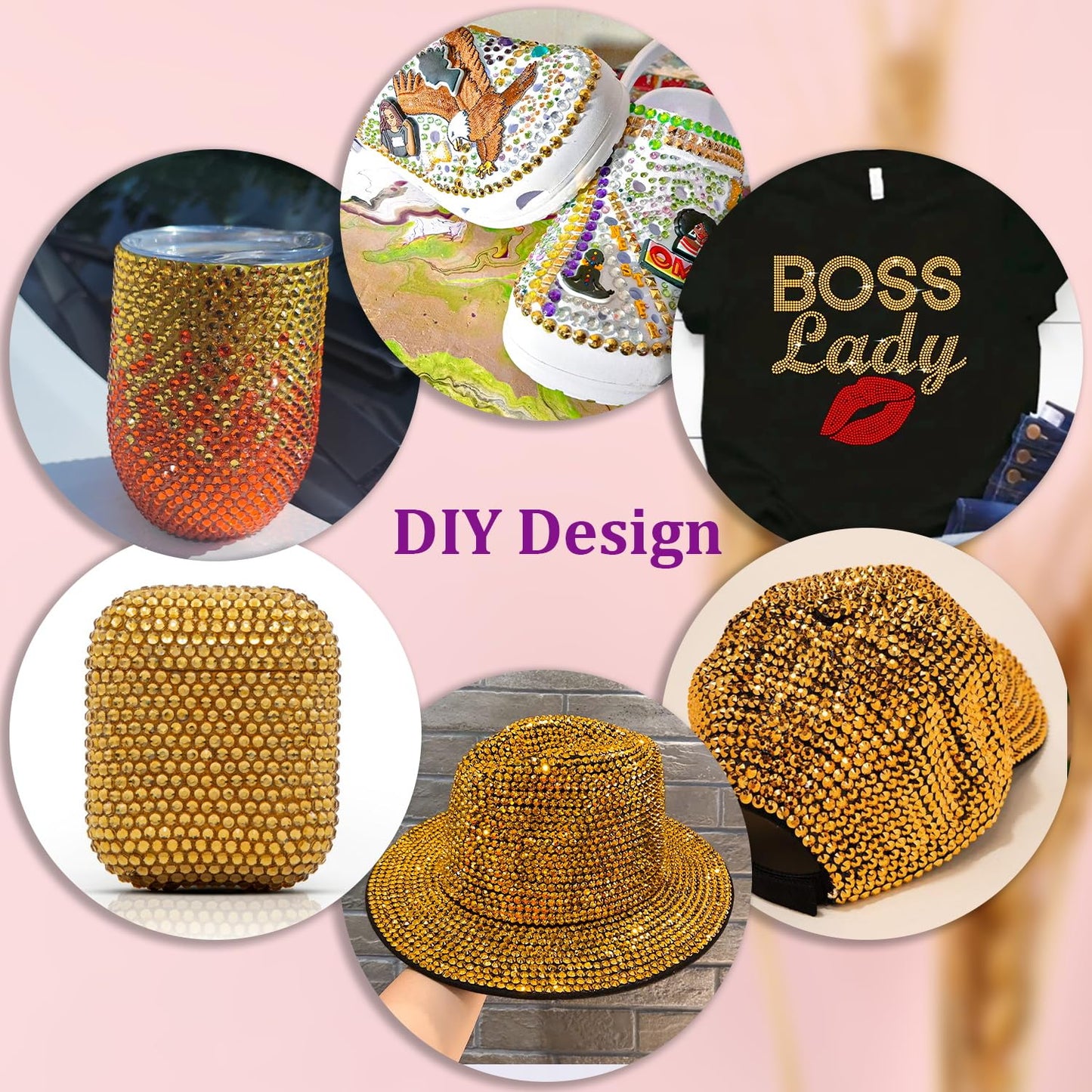 25000Pcs Resin Rhinestones for Crafting, Gold 2-6mm Mixed Sizes Non Hotfix Flatback Gems, Bedazzling Crystal for DIY Crafts Clothing Tumblers Mugs Shoes Fabric Nail Art