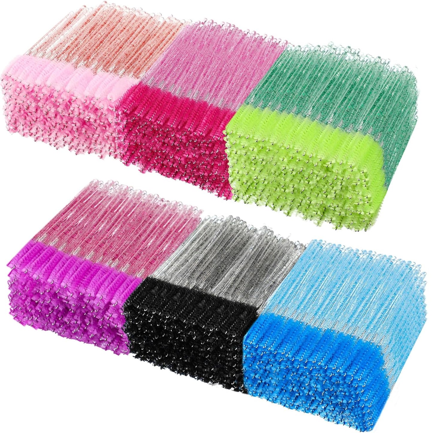 Skylety 1000 Pcs Disposable Mascara Wands Bulk Mascara Eyelash Brush Spoolies Makeup Applicator Eyelash Wands for Eye Lash Extension, Eyebrow Comb, 3.9 x 0.2 x 0.3 Inch (Colorful,Glitter)