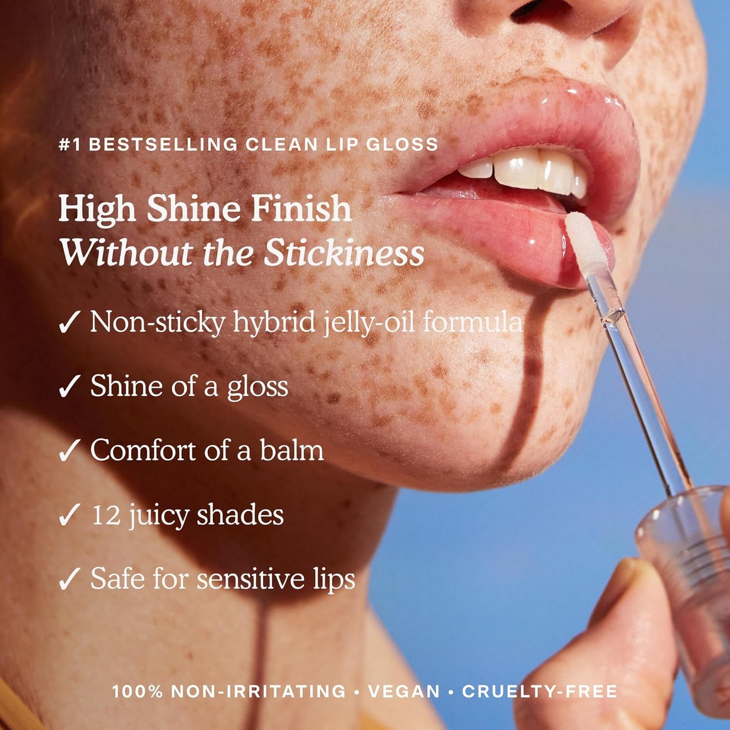 Tower 28 ShineOn Lip Jelly, WILD, Non-Sticky, Hydrating Vegan Lip Gloss in Sheer-ish Raspberry, Moisturizing Apricot and Raspberry Seed Oil, Clean, Cruelty Free