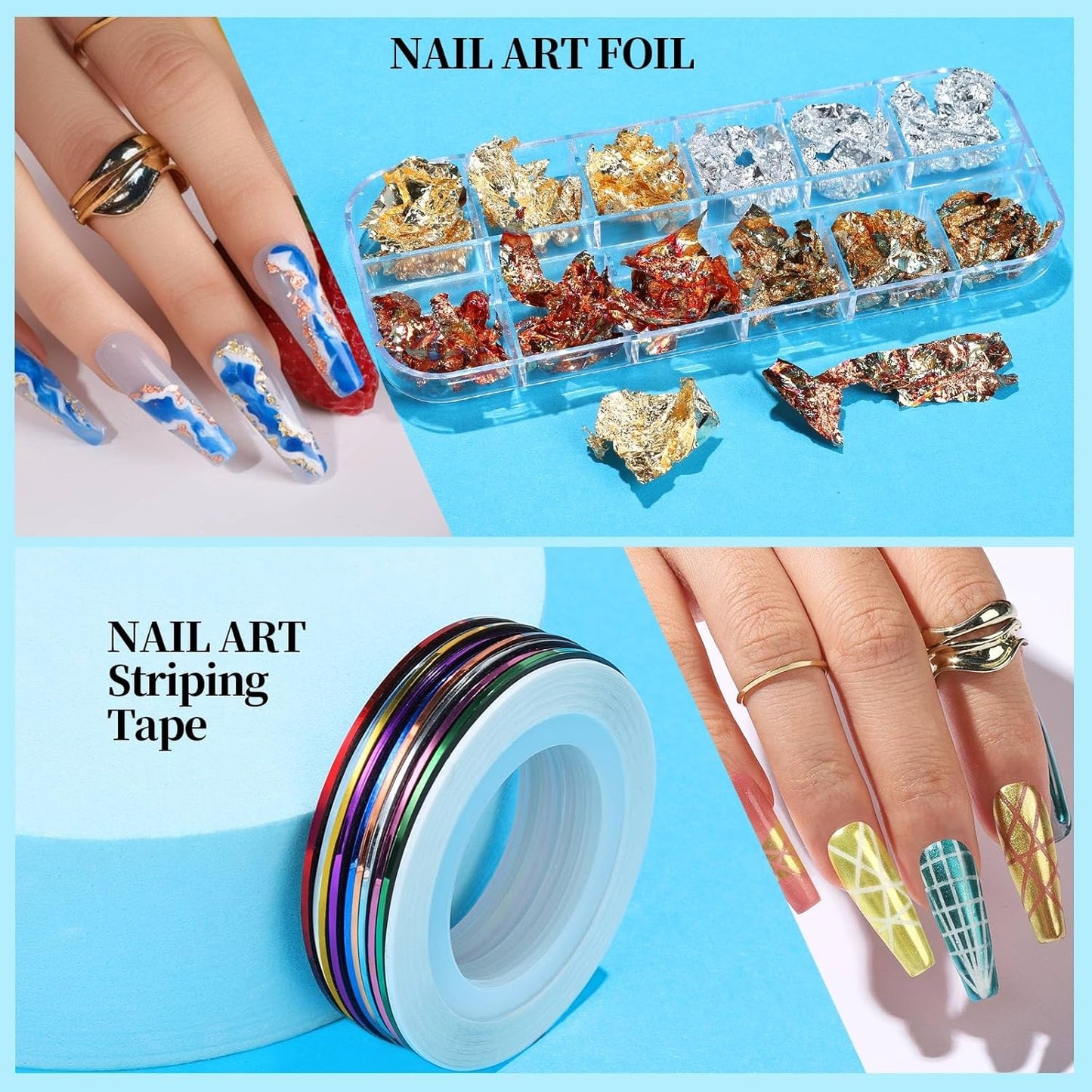 Teenitor Nail Art Tools, Nail Art Brushes Set, Dotting Tools，Nail Stickers, Nail Rhinestones For Nail Art