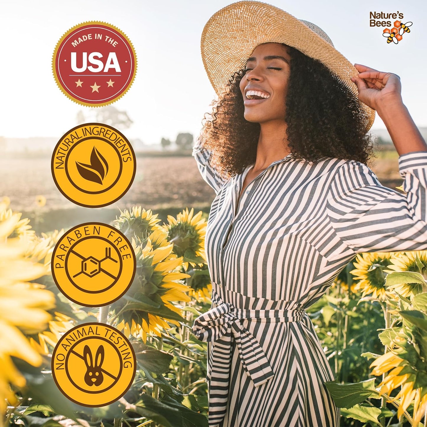 Nature's Bees Lip Balm, Bulk Lip Care Pack for Dry, Cracked Lips, Made in the USA with Natural Ingredients, 0.15 oz Each, 8 Flavors, 24 Pack