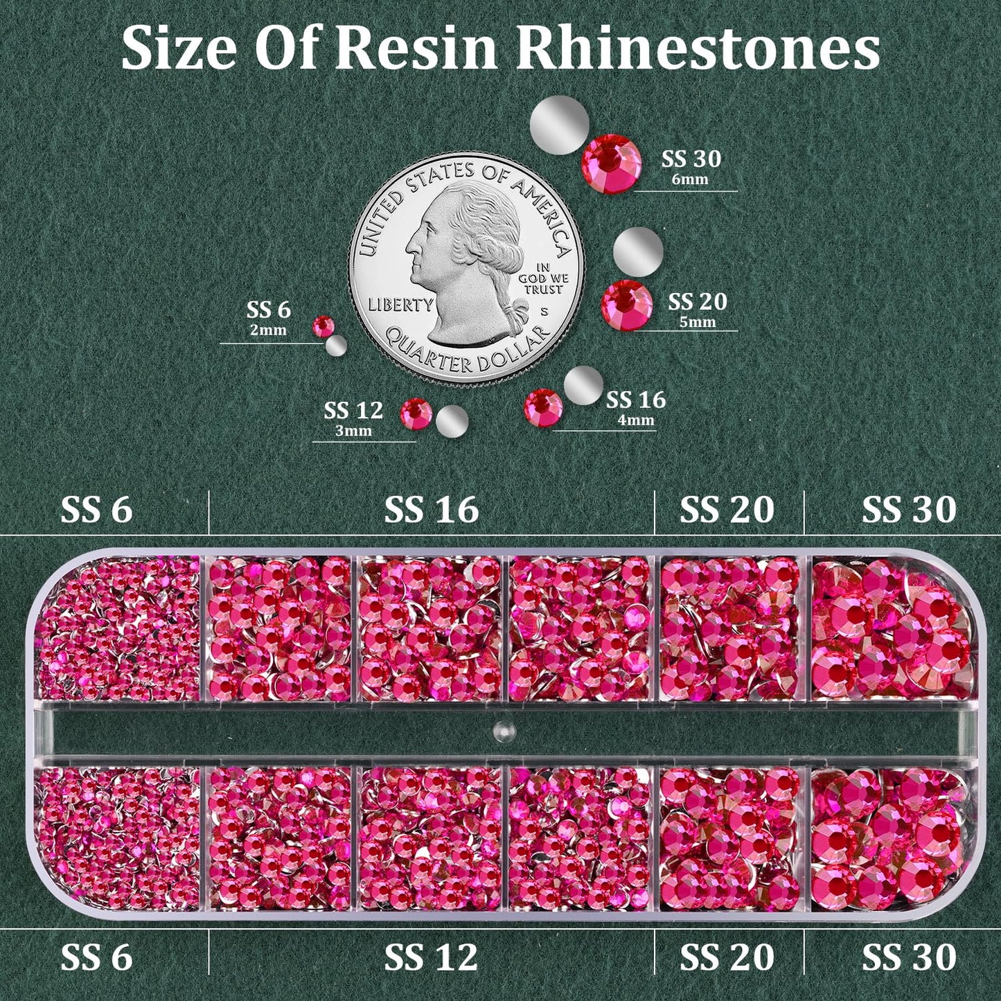 Resin Rhinestones for Crafting with B7000 Jewelry Glue, 1 Box Hot Pink Flatback Crystals with 3Pcs 10ml Glue for Bedazzling Crafts DIY Nail Art Makeup，Non Hotfix Gems for Clothing Shoes