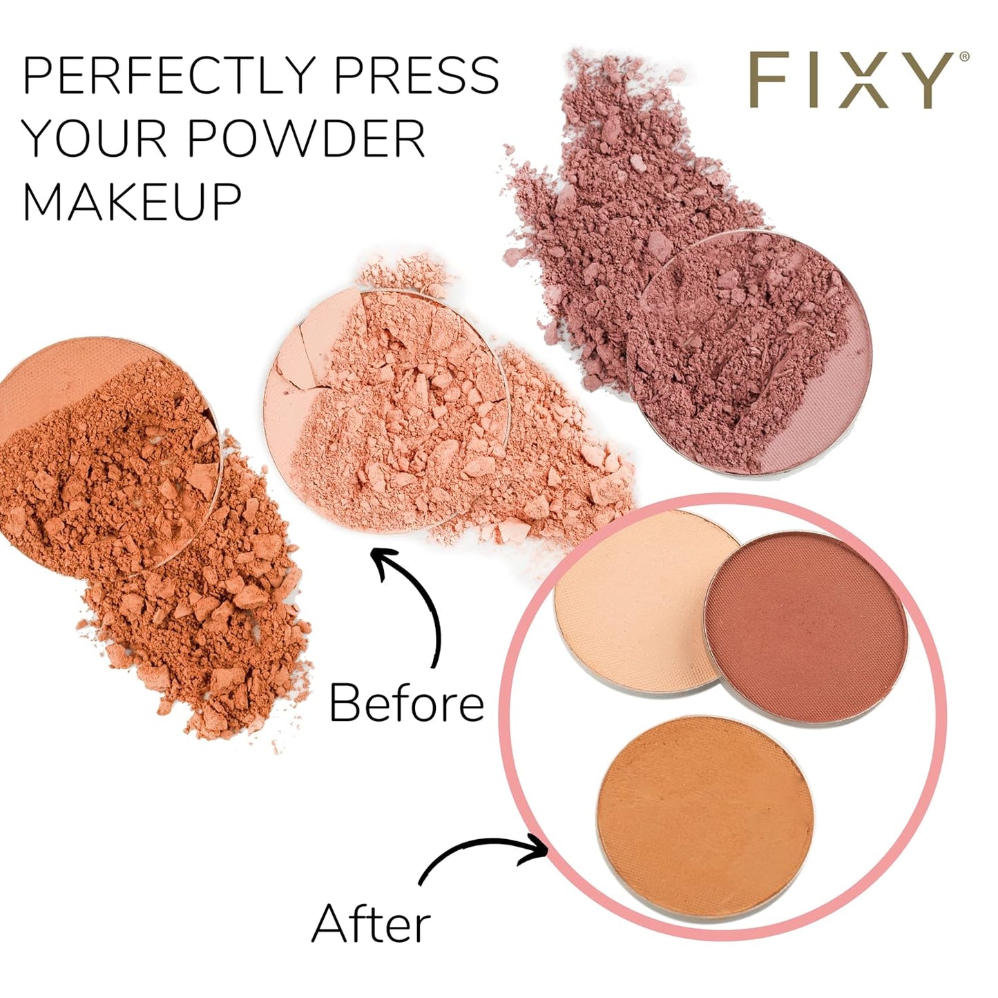FIXY Makeup Repair Spray - Revive & Restore Pressed Powders, Eyeshadow, Blush, Bronzers & Highlighter | Retains Color | 4oz Vegan Solution, Fragrance-Free, Paraben-Free