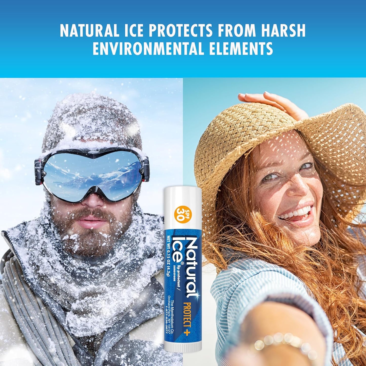 Mentholatum (R) Natural Ice (R) Sport Broad Spectrum SPF 30 Medicated Lip Balm - 12 Pack of 4.2 g Tubes