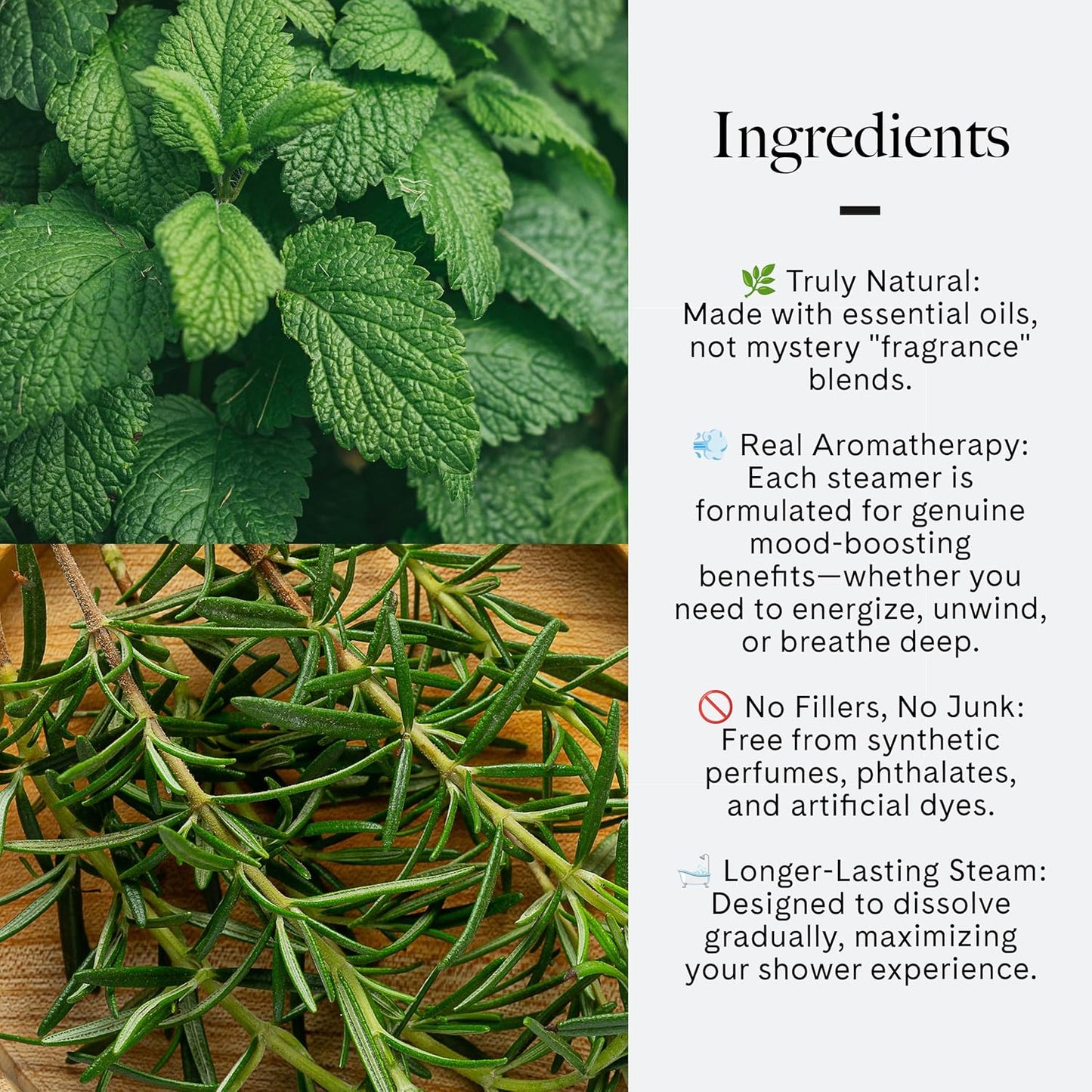 ESKER - Aromatic Shower Steamer Refill Pack | Vegan, Cruelty-Free, Clean Beauty (6 Rosemary Mint, NO Holder)