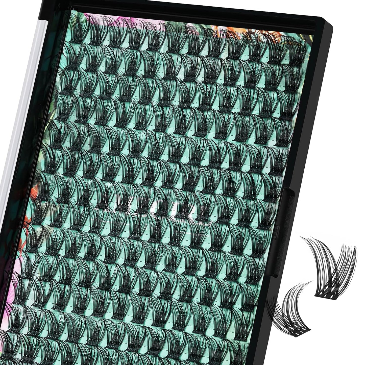 Lash Clusters Wet Look 168Pcs Eyelash Cluster Ultra-Thin Lash Band Eyelashes Extensions Spiky Anime Wide Span Lashes(Hollyhock,D-16mm)