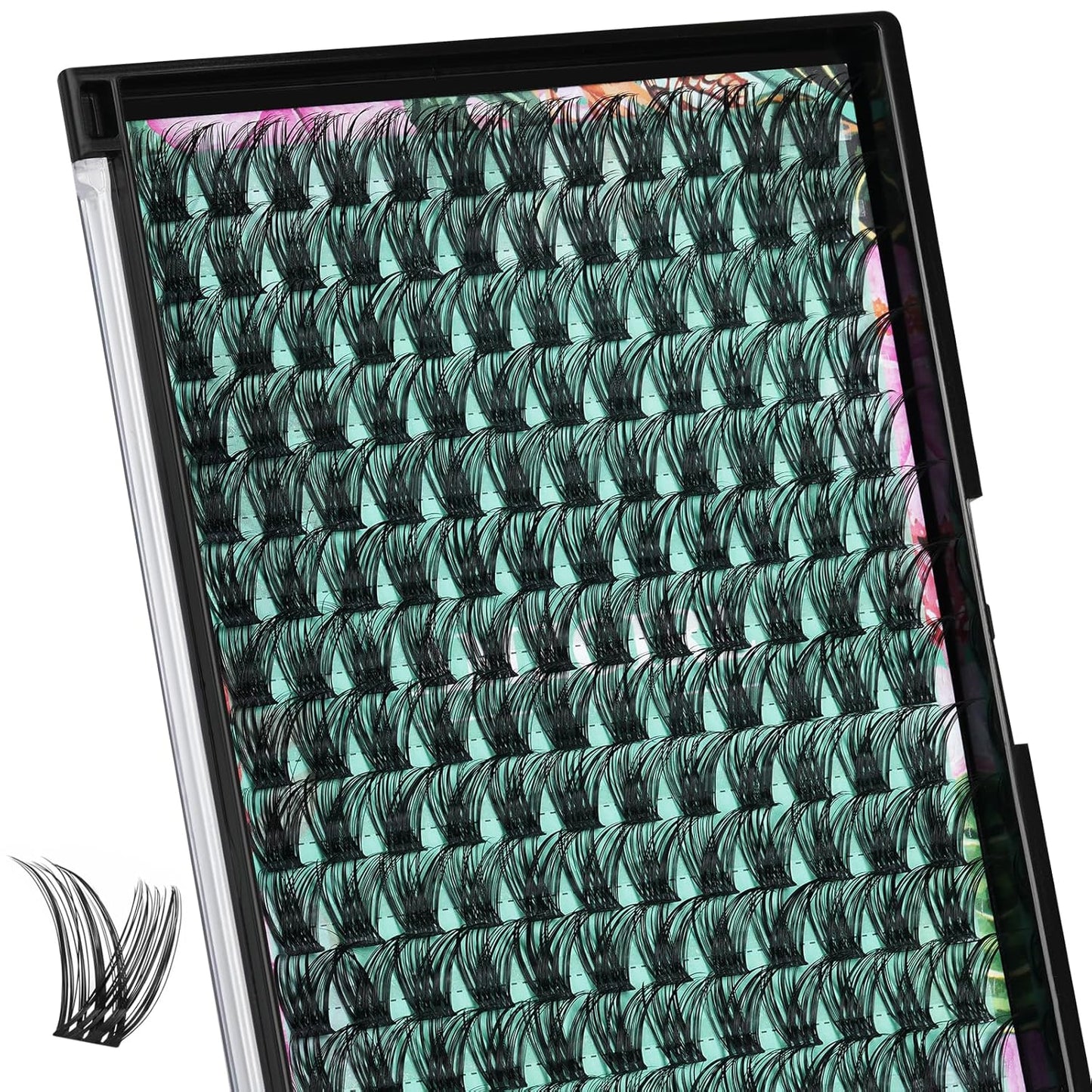 Lash Clusters Wet Look 168Pcs Eyelash Cluster Ultra-Thin Lash Band Eyelashes Extensions Spiky Anime Wide Span Lashes(Hollyhock,C-14mm)