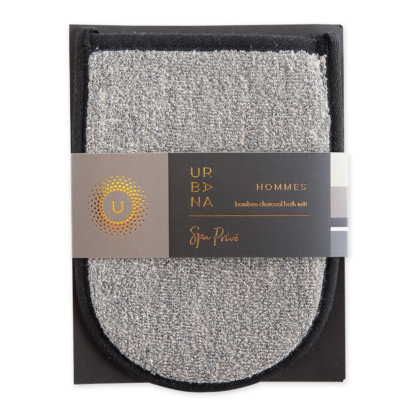 Urbana Spa Prive Men's Bamboo Charcoal Collection, Bath Mitt