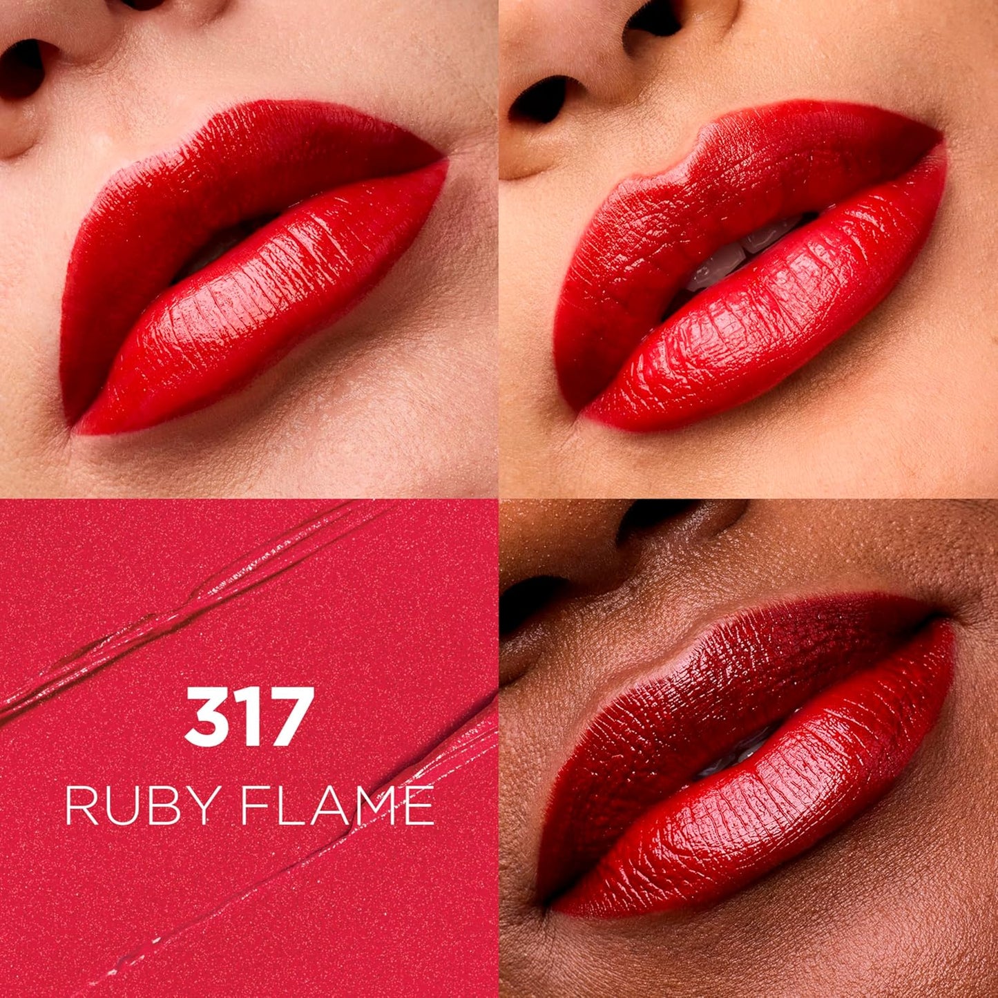 L'Oreal Paris Colour Riche Original Creamy, Hydrating Satin Lipstick with Argan Oil and Vitamin E, Ruby Flame , 1 Count