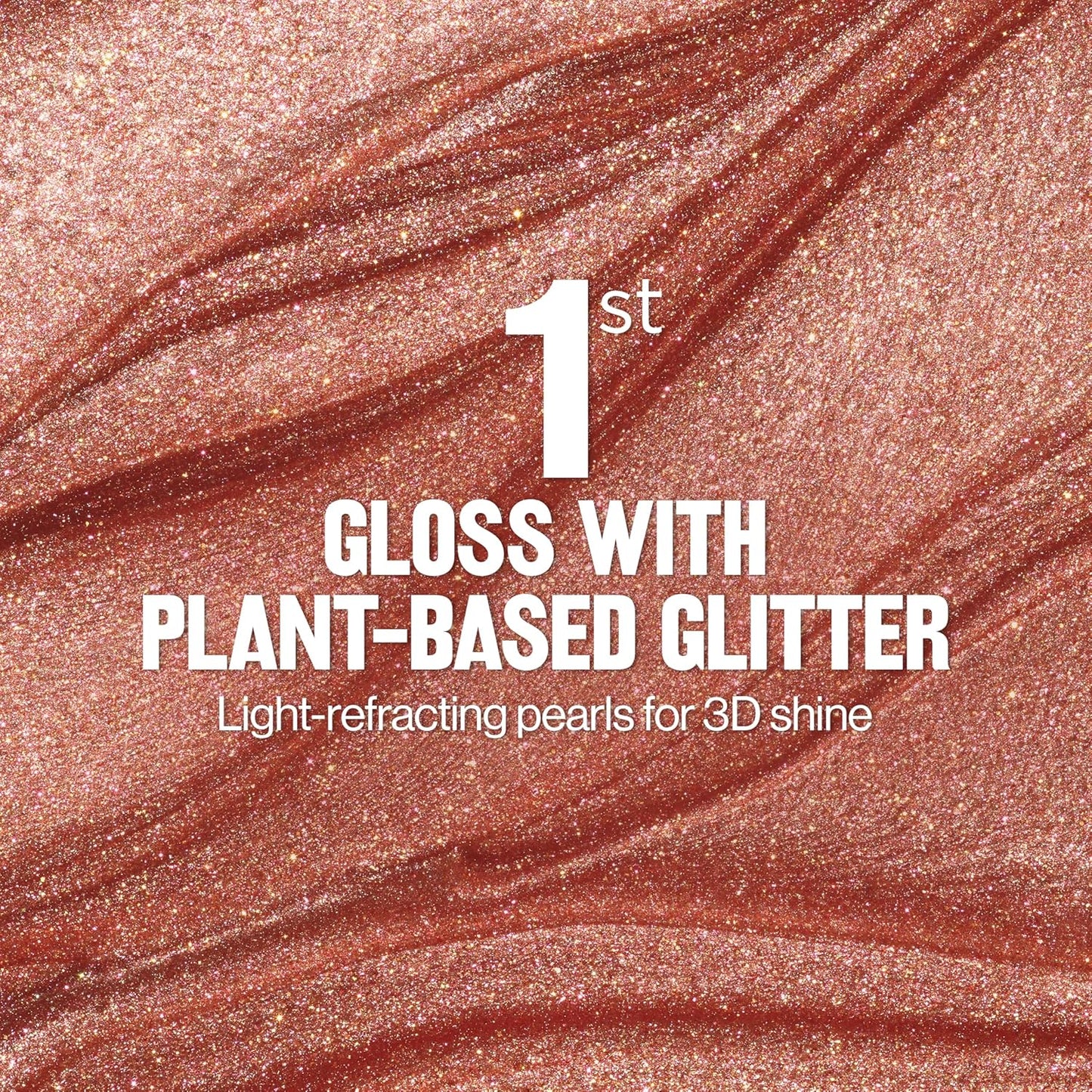 REVLON Super Lustrous Glimmer Gloss, Non-Sticky Lip Gloss, High-Shine Finish, Plant-Based Glitter, 006 Bronze Spark, 0.13 fl oz
