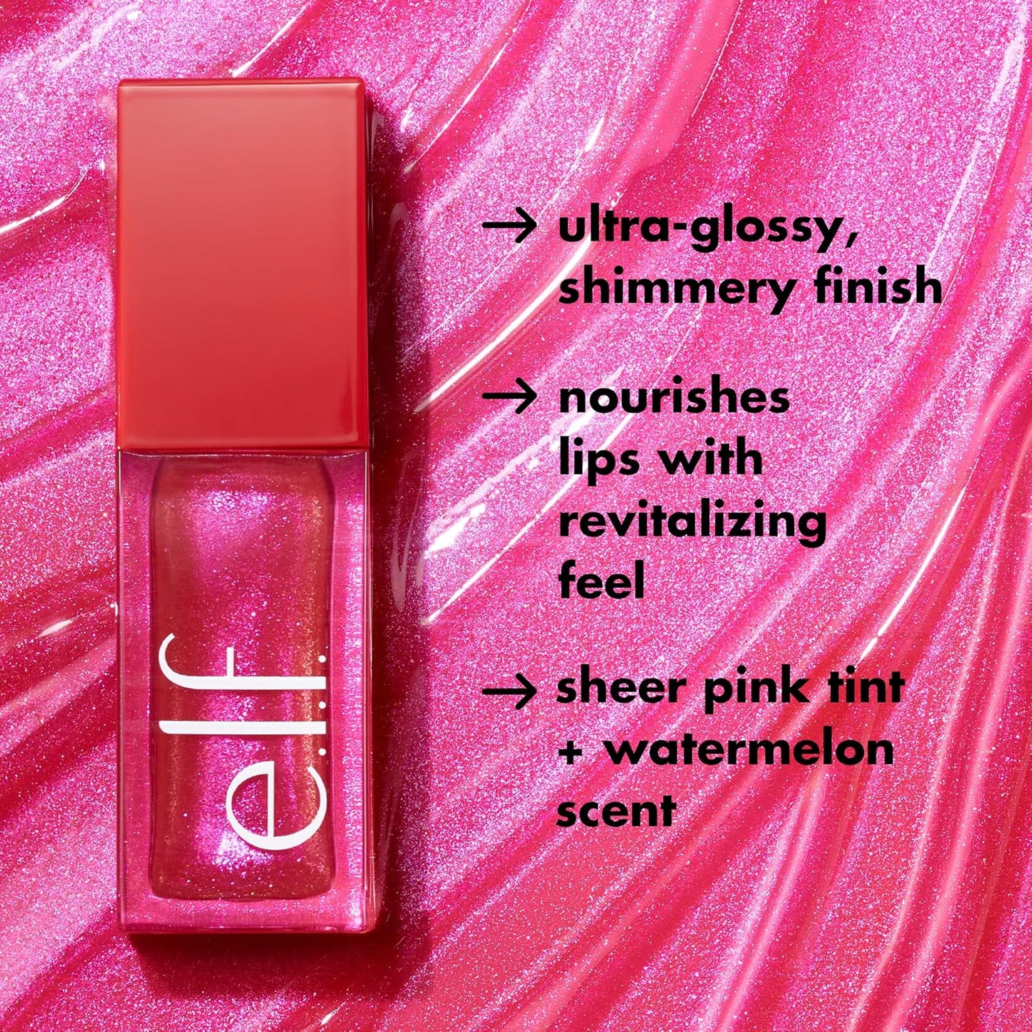 e.l.f. Jelly Pop Glow Reviver Lip Oil, Limited Edition Nourishing Formula Creates A Sheer, Ultra-Glossy Finish, Non-Sticky Feel, Vegan & Cruelty-Free